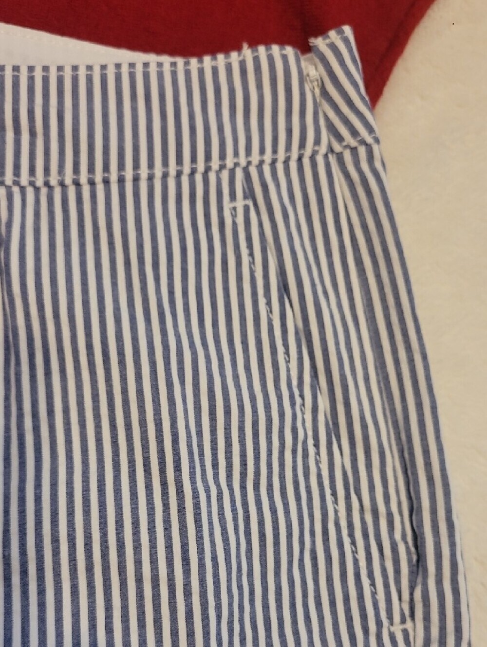 Brooks Brothers Navy and White Striped Seersucker Shorts - Picture 3 of 5